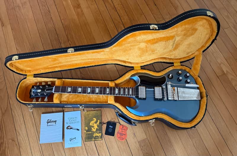 2021 Gibson Custom Shop Murphy Lab 64 SG, Pelham Blue w/Maestro Vibrola