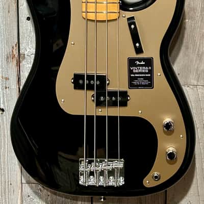 New Fender Vintera II '50s Precision Bass with Maple Fretboard  Black, Support An Indie Music Store! image 4