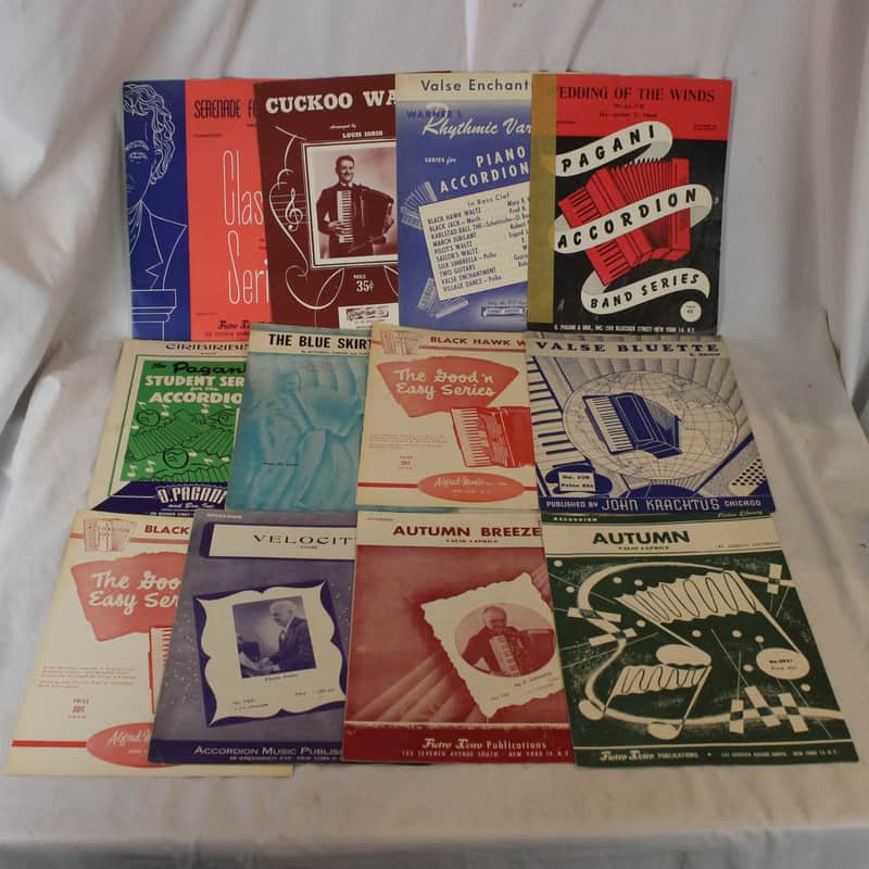 Lot of 12 Used Vintage Accordion Sheets - Waltz For The Ballroom (O Pagani, Roma, Ampco) image 1