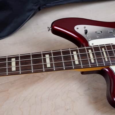 Fender JAB-EQ Left Handed Jaguar Bass CIJ 2008 Old Candy Apple Red w/ Bag image 7