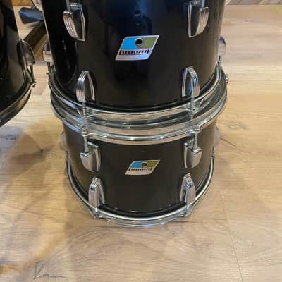 Ludwig 70s Vistalite Toms - 12” Rack, 13” Rack, 16” Floor 1970s - Black image 4