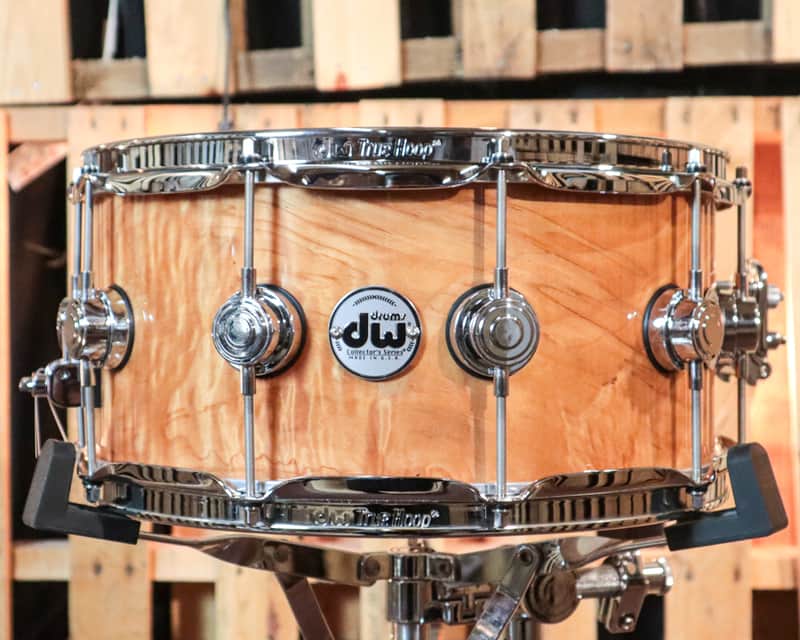 DW 6.5x14 Collector's Maple Natural Lacquer over Olive Ash Burl Snare Drum - SO#1101163 image 1