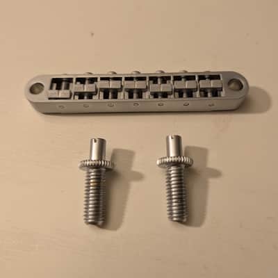 7-String Tune-o-matic Bridge - Satin Chrome image 1
