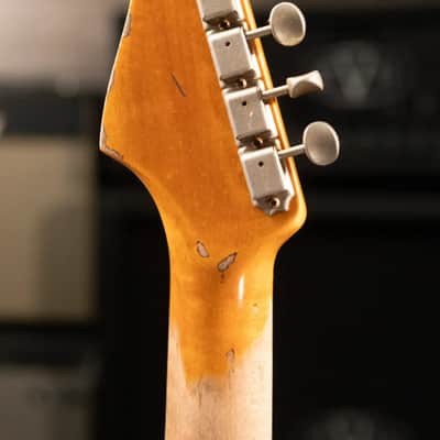 Fender Custom Shop 1965 Stratocaster Super Heavy Relic Electric Guitar - Super Faded Aged Firemist Silver over 3-Color Sunburst with Hardshell Case image 6