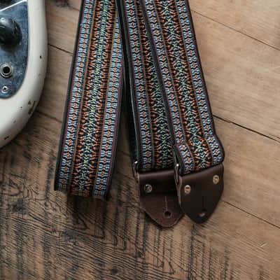 Vintage Blue 60s/70s Hippie Guitar Strap / Handmade in the UK / Case Candy image 3