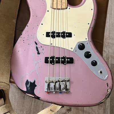 Squier Jazz Bass Loaded Body 2023 - Burgundy Mist Heavy Relic, Fender AV75 image 1