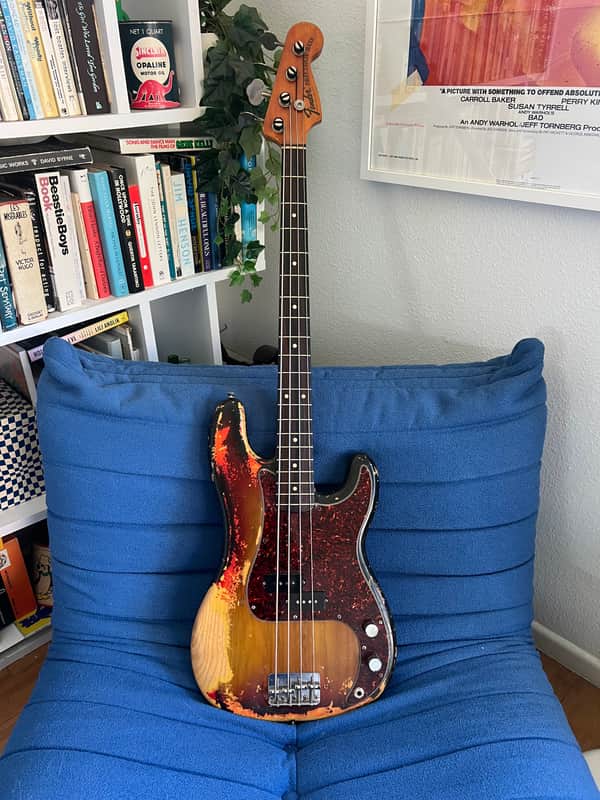 1974 Fender Precision Bass Sunburst Rosewood Board image 1