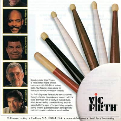 Vic Firth RARE Jack DeJohnette Signature drum stick 90s - White 🤍+ Hickory image 7