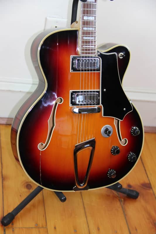 Wurlitzer 2 Pickup Jazz Guitar 1960'S Sunburst image 1