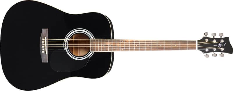 Jay Turser JJ43-PAK-BK Jay Jr. Series 3/4 Size Acoustic Dreadnought Guitar- Black image 1