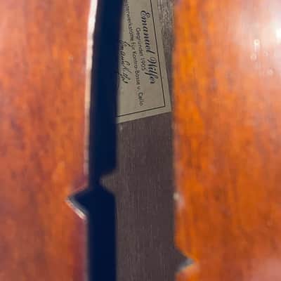 Emanuel Wilfer 3/4 Plywood Upright Bass 1950s image 9