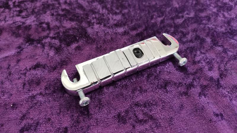 Chrome plated Aluminum Stoptail bridge * super lightweight * adjustable B and G string saddle image 1
