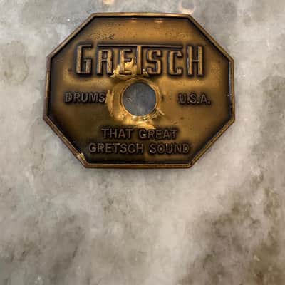 Gretsch Stop Sign Badge 1970's - brass image 1