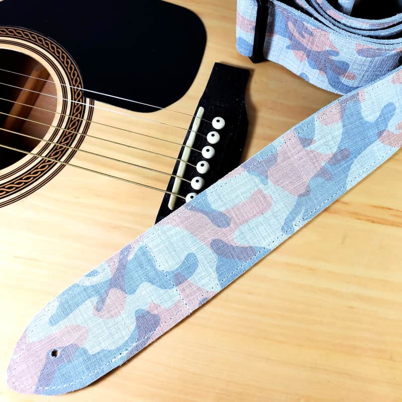 Pink Leather Premium Leather Guitar Strap- Pink Leather Guitar Strap-100% Leather Guitar Strap- Acoustic, Electric Bass Guitars image 1