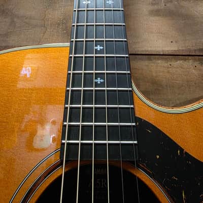Yamaha A5R A.R.E. Acoustic/Electric Guitar - Vintage Natural w/ Hard Case image 12