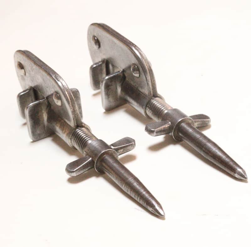 Leedy Bass Drum Spurs, Nickel Plated, Traps Era - 1913 / INSPECTED & TESTED image 1