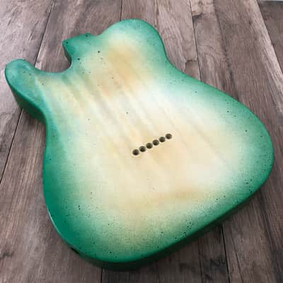 FRANCHIN Mars guitar body Apple Green Burst Sunburst 100% Nitro Lacquer VOS SS Poplar Telecaster-Tele-T-Style Made in Italy - Stock piece #23070626 Bild 2