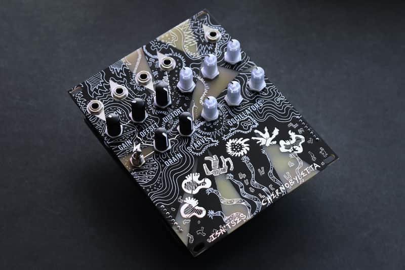 Chernobyletta Eurorack Module - Noise and Drone Oscillator Synth with CV Offset, Distortion, Power Starve and Touch Controls. Fully built. Black & Silver version. image 1