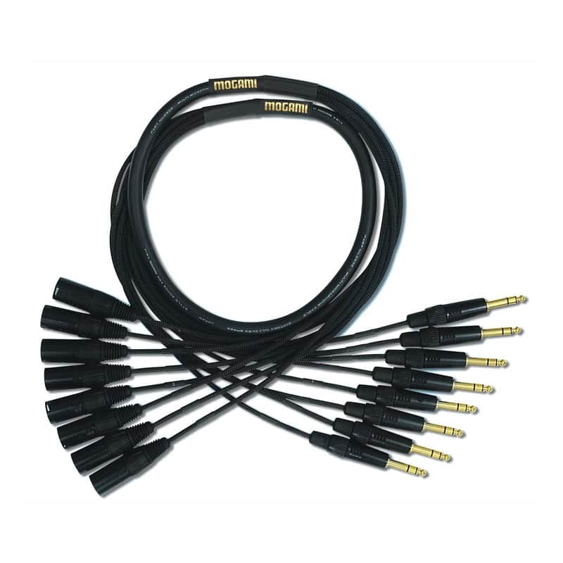 Mogami Gold 8 TRS-XLRM-05 Audio Adapter Snake Cable, 8 Channel Fan-Out, 1/4" TRS Male Plug to XLR-Male, Gold Contacts, Straight Connectors, 5 Foot image 1