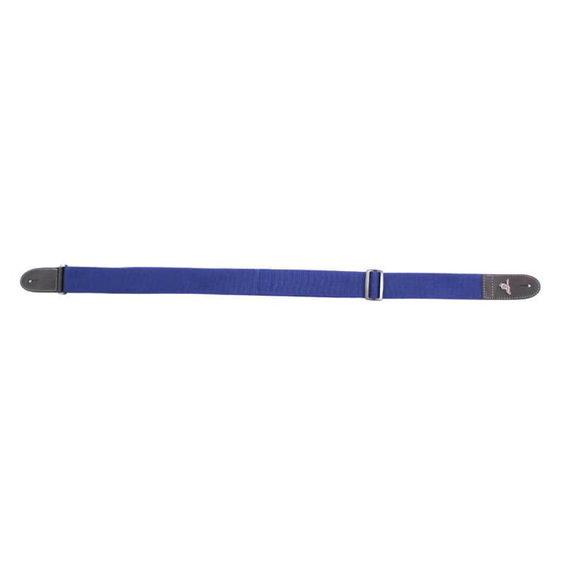 Magma Leathers 2" Soft-hand Polypropylene Guitar Strap with Leather Ends Blue (07MP03.) image 1