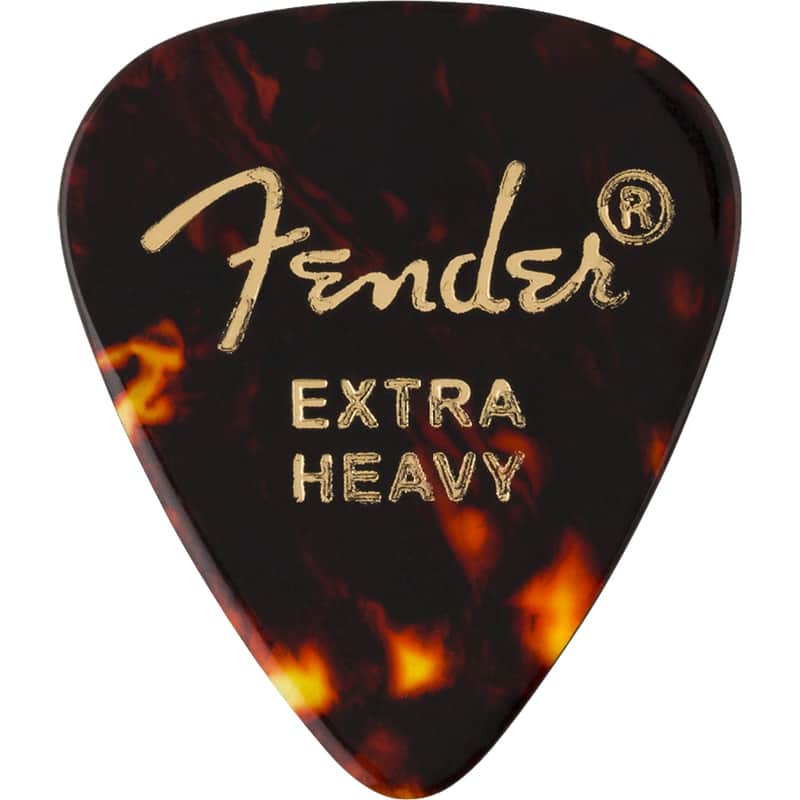 Fender Classic Celluloid 351 Shape Guitar Picks, Extra Heavy, Tortoise Shell, 12-Pack image 1