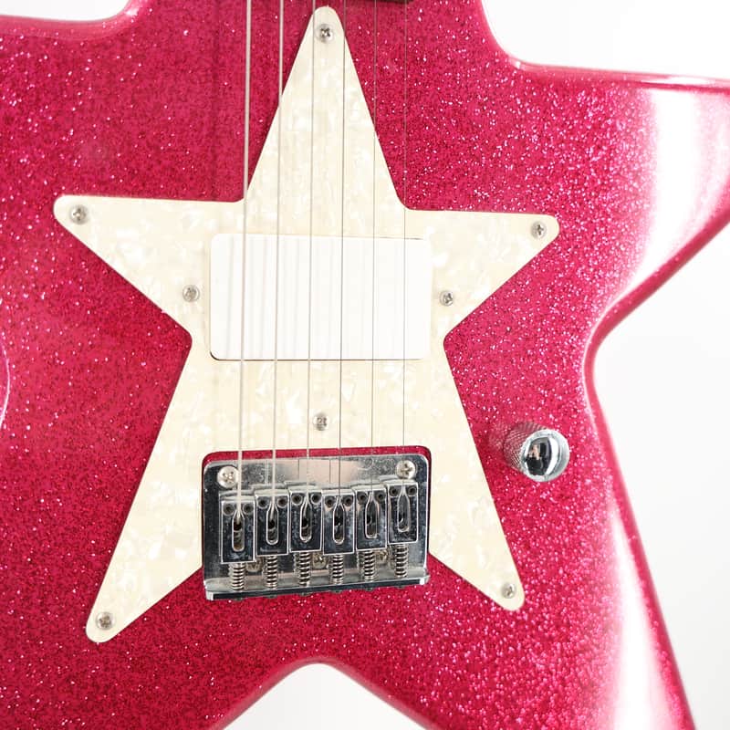 Daisy Rock Star Shaped Atomic Pink Sparkle Electric Guitar w/bag