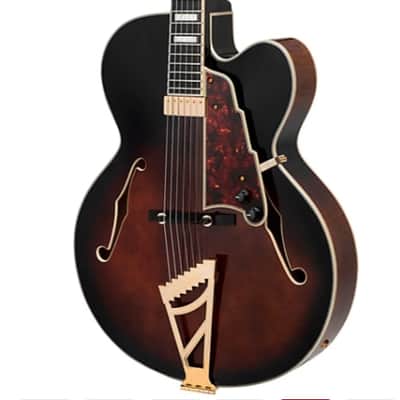 D'Angelico Premier EXL-1 Brown Burst Hollow Body Electric Guitar w/ Gig Bag image 4