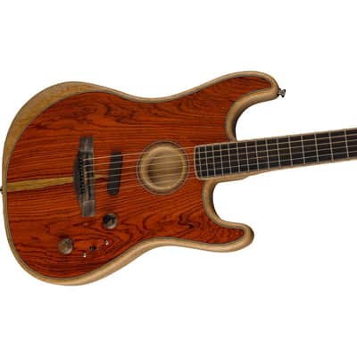Fender American Acoustasonic Stratocaster Acoustic Guitar, Ebony Fingerboard, Cocobolo image 5
