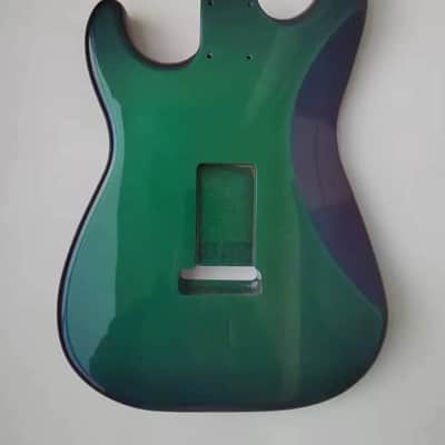 Green Purple Guitar Stratocaster Strat Style Alder Wood Body image 3