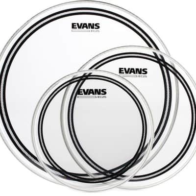 Evans EC2S Clear 3-piece Tom Pack - 10/12/16 inch image 2