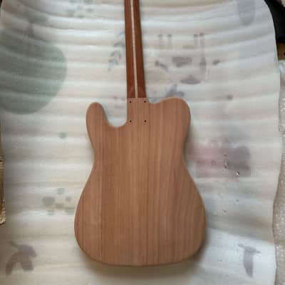1 Set Mahogany Guitar Telecaster Tele Style Body with Mahogany Neck, Maple Fingerboard image 2