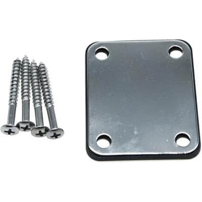 4-Bolt Electric Guitar Replacement Neckplate Bass Metal Neck Plate with Screws for FD Strat Tele or Basses Chrome image 3
