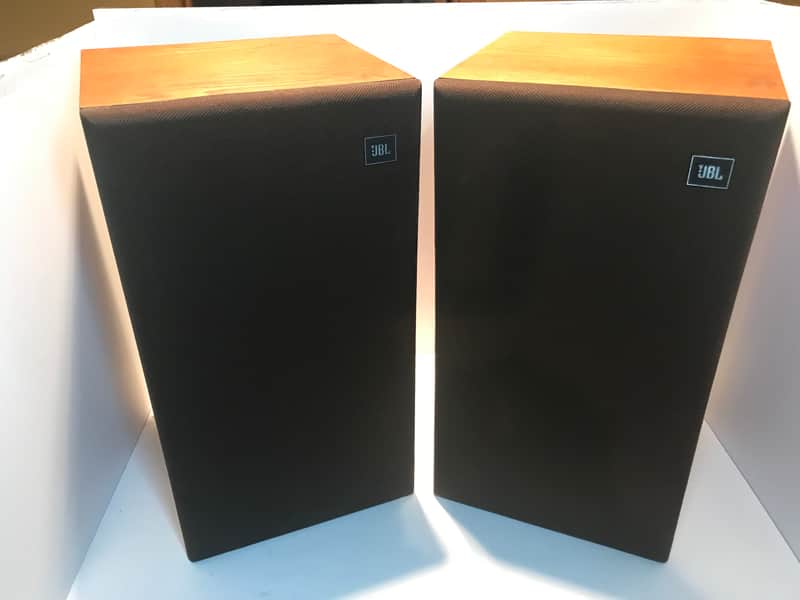 1975 JBL Decade L16 vintage walnut cabinet 2 way bookshelf speakers with 8" driver and 2" woofer image 1
