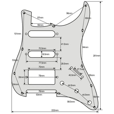 11-Hole HSS Strat Pickguard - 3-Ply White (Fast Free US Shipping!) image 2