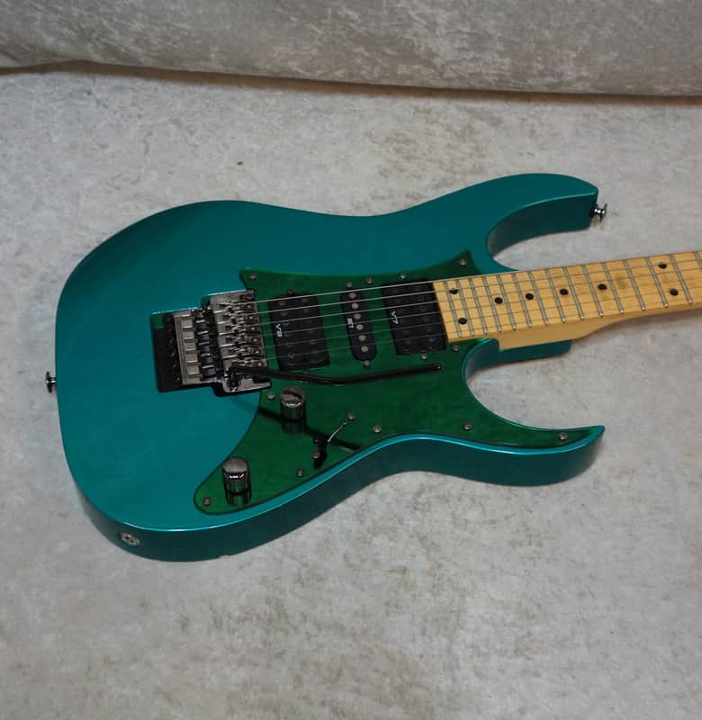 1991 MIJ Ibanez RG-550 electric guitar in teal finish image 1