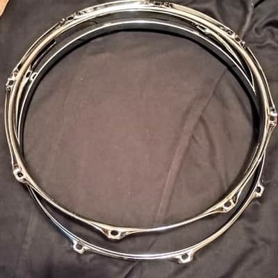 UNMARKED SNARE DRUM HOOP SET (PAIR WITH TOP/BOTTOM)-CHROME-FREE SHIP TO CUSA! image 2