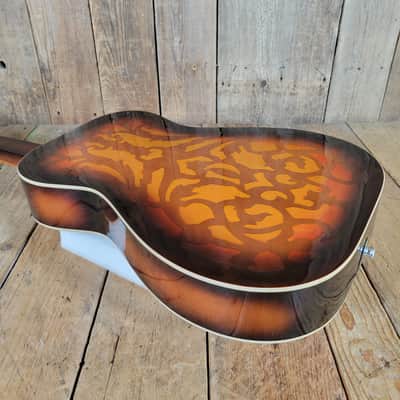Dobro Model 66B Squareneck Resonator 1985 Sandblasted Birch With Case - Sunburst sandblasted French Scroll design image 14