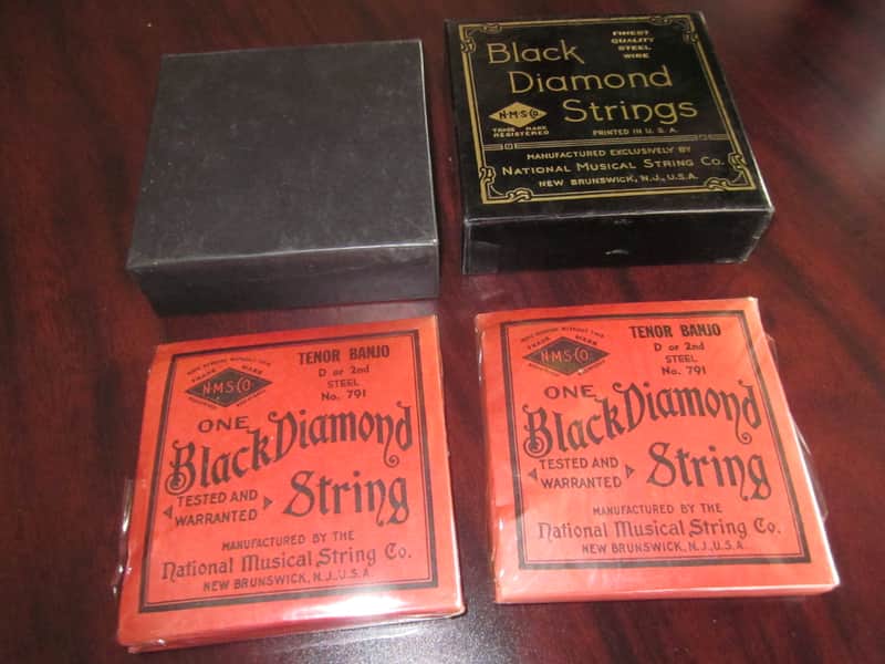 Vintage National Musical String Co. Black Diamond Strings Tenor Banjo D or 2nd Steel No. 791 NOS image 1