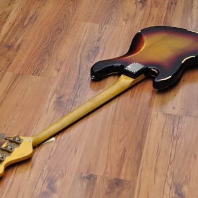 Vintage VJ74 Icon Fretless Bass - Sunset Sunburst image 16