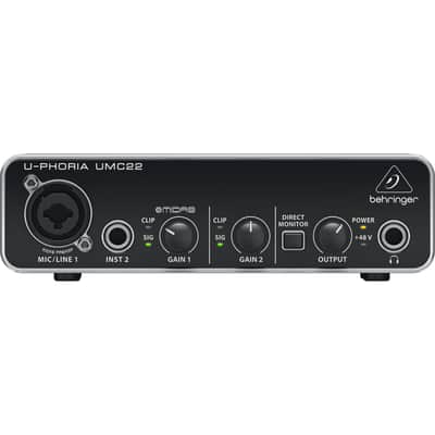 Behringer U-PHORIA UMC22 2x2 USB 2 Audio/Midi Interface image 1