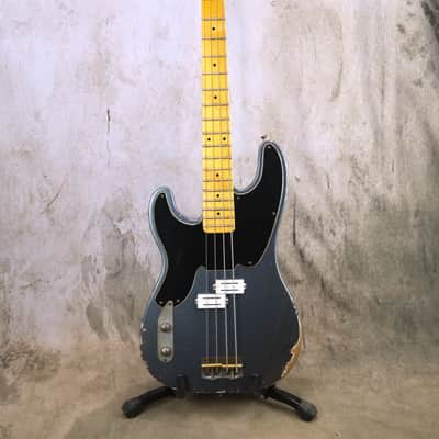 Alnus Bass luthier Made '51 P Bass - Aged Charcoal Frost Metallic image 2