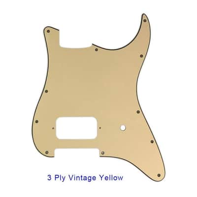 Pickguard for Strat - Free Shipping-3Ply Vintage Yellow image 1