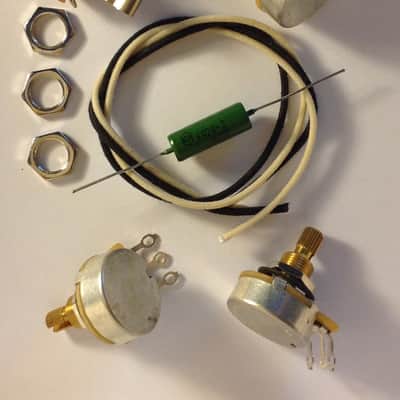 Wiring Harness Kit For J Bass CTS 450G Knurled Pots .1uf Soviet PIO Capacitor image 1