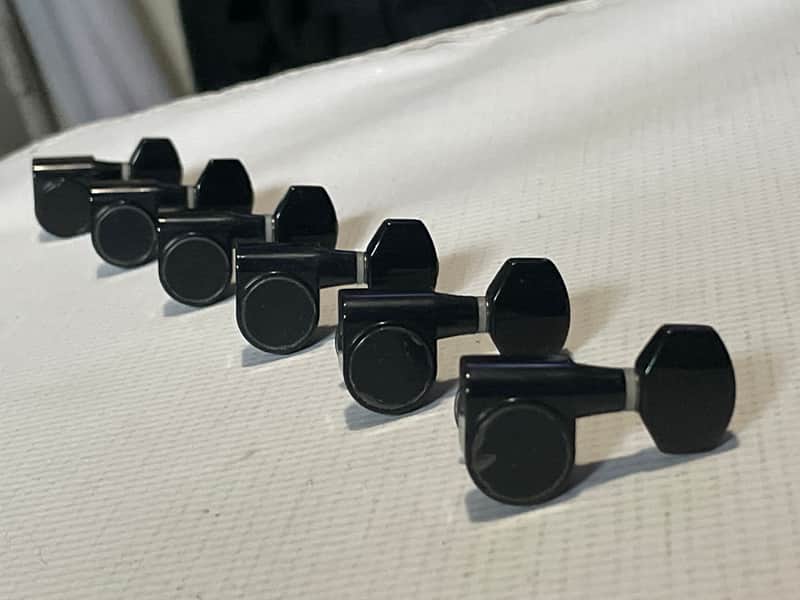 2000's Korean Era Ibanez S & RG Series Black Dual Pin Tuning Pegs Tuners 6 In LIne image 1