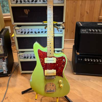 Fender-Wolf Jazzmaster 2020, Maui Green, USA, 7 Lbs 15 oz. Hand wound Alnico, killer “C” neck, tortoise guard, Kluson Tuners and you’ll love this one! image 3