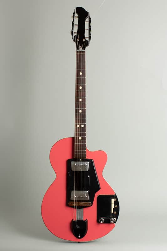 Wandre Soloist Semi-Hollow Body Electric Guitar (1964), black tolex hard shell case. image 1