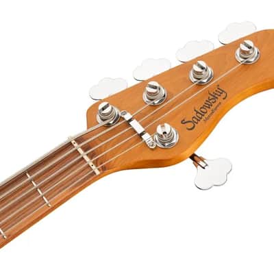 Sadowsky MetroExpress 21-Fret Vintage J/J Bass, Morado Fingerboard, 5-String - Solid Sage Green Metallic High Polish image 7