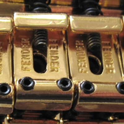Fender® Am Vintage Gold Bridge Assembly~BRIDGE ONLY~2 3/16"~USA~Open Box~ New image 2