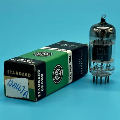1960s General Electric 12AU7A ECC82 Vintage GE Black Plate Halo Getter Tube!T323 image 1