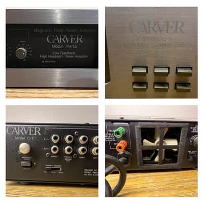 Carver PM-1.5 High Headroom Magnetic-Field Power Amplifier & Carver C-1 preamplifier, both is in excellent working condition. image 3